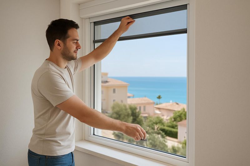 Mosquitera fácil de usar en ventana de vivienda