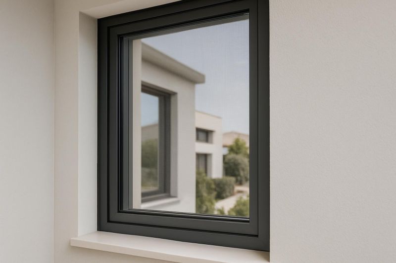 Mosquitera de diseño elegante integrada en una ventana moderna de vivienda española
