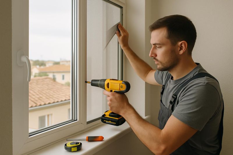 instalación profesional de mosquitera en ventana