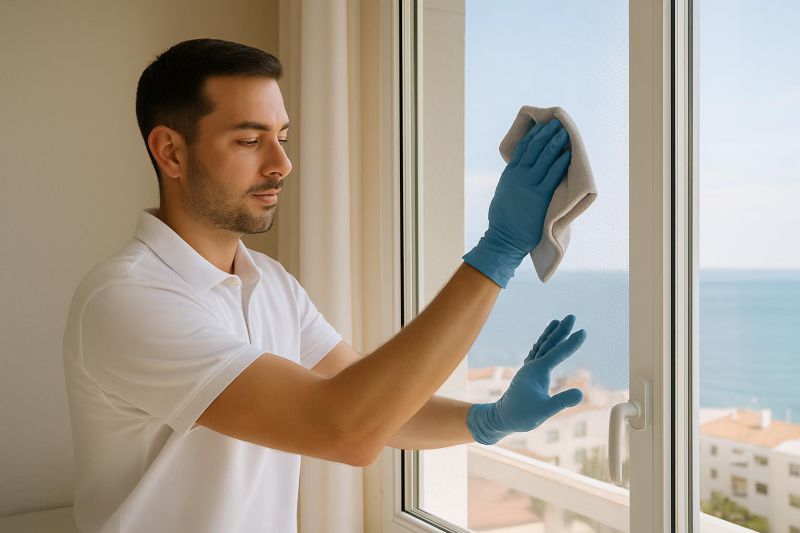 Limpieza de una mosquitera en casa
