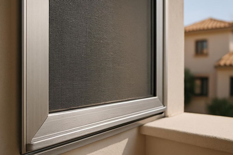 Detalle de malla de mosquitera de fibra de vidrio