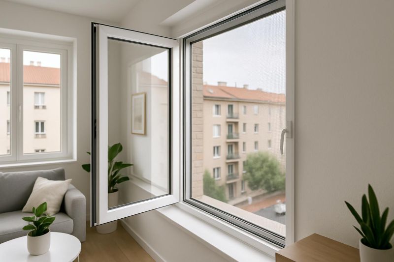 ejemplo de mosquitera instalada en ventana de aluminio estándar
