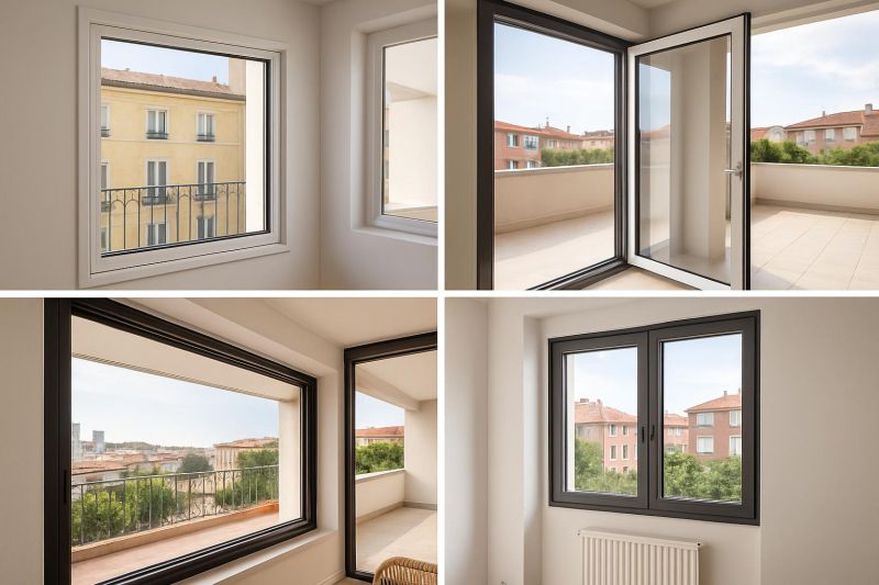 mosquiteras instaladas en diferentes tipos de ventanas en una vivienda