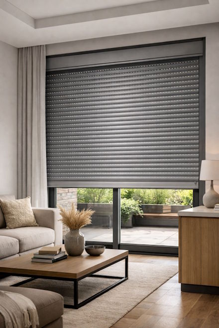 Ventana de vivienda con persianas de aluminio mostrando su diseño, material y principales características
