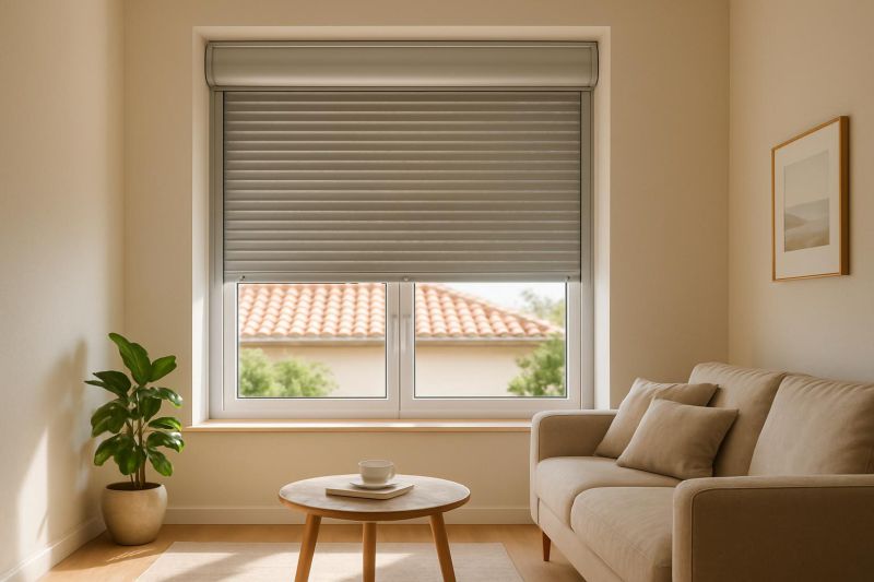 Persiana de aluminio moderna con aislamiento térmico en vivienda