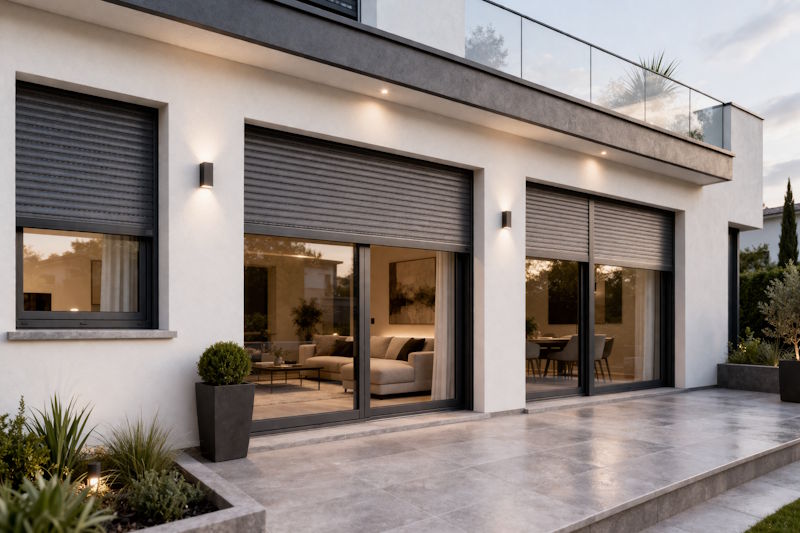 Vivienda con persianas de aluminio destacando el coste más alto frente a otras opciones
