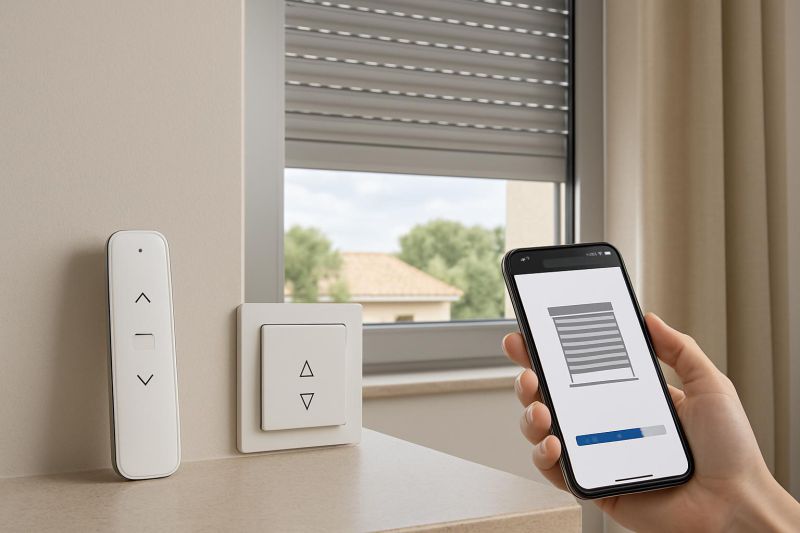 motores de persianas de aluminio con mando y sistema domótico