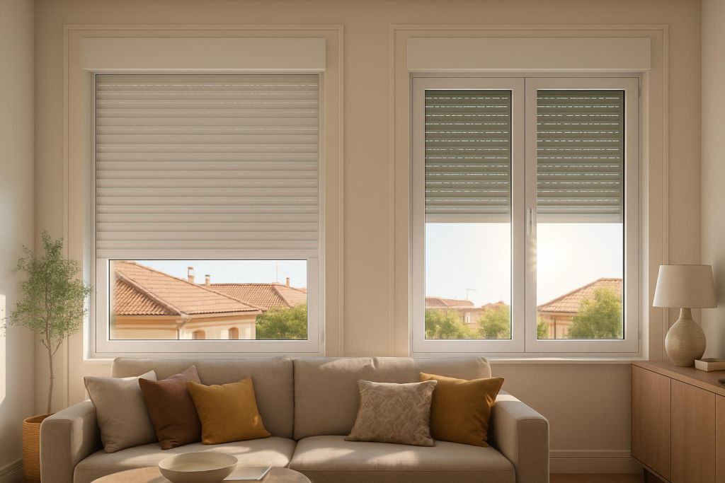 Comparación entre persianas de PVC y aluminio en ventana