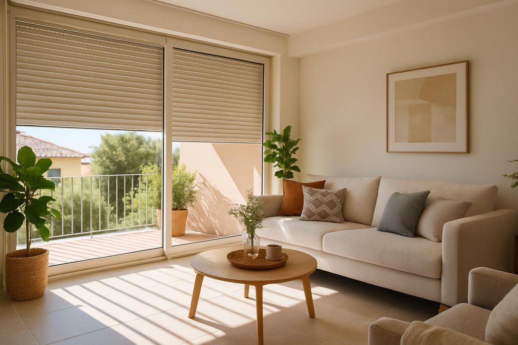 Vivienda confortable con persianas de PVC en verano